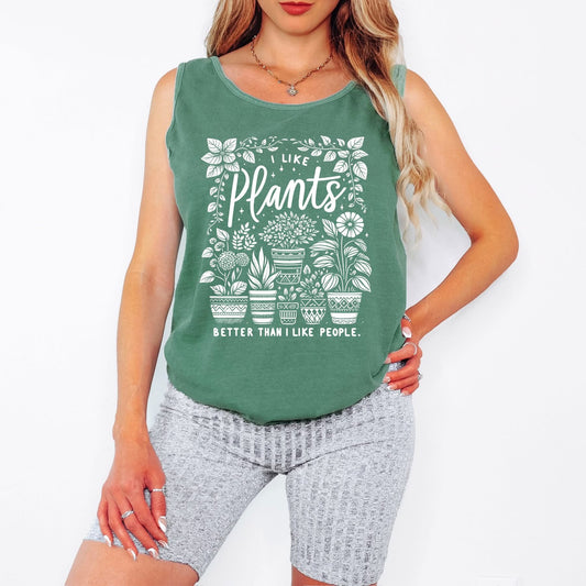 I Like Plants Better Graphic Tank